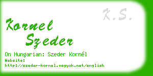 kornel szeder business card