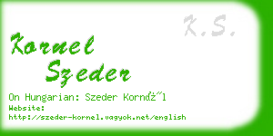 kornel szeder business card